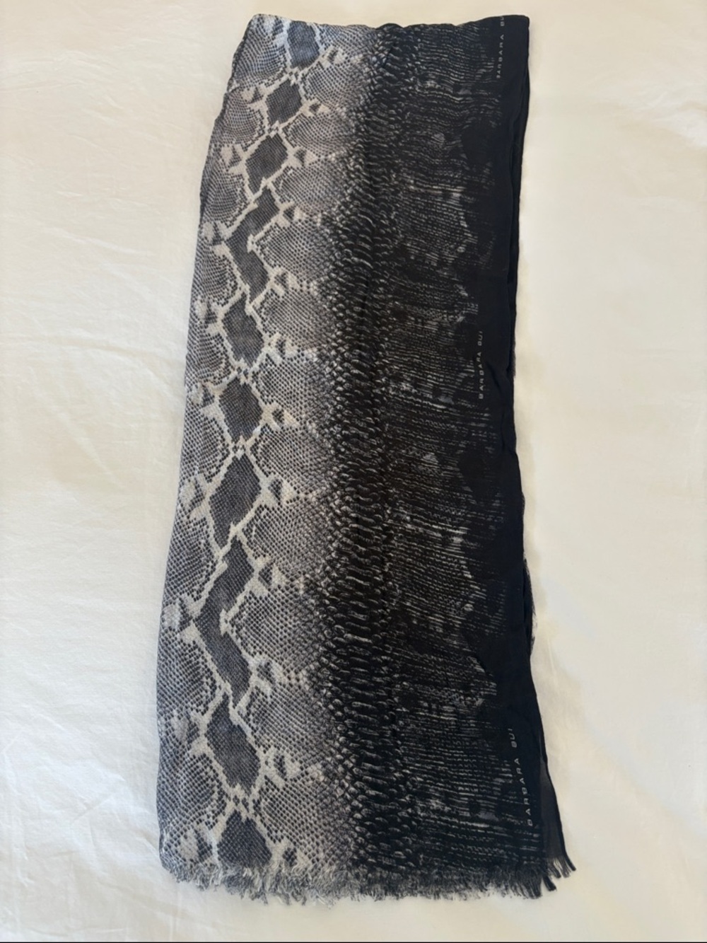Barbara Bui Black and Cream Snake-Print Wrap